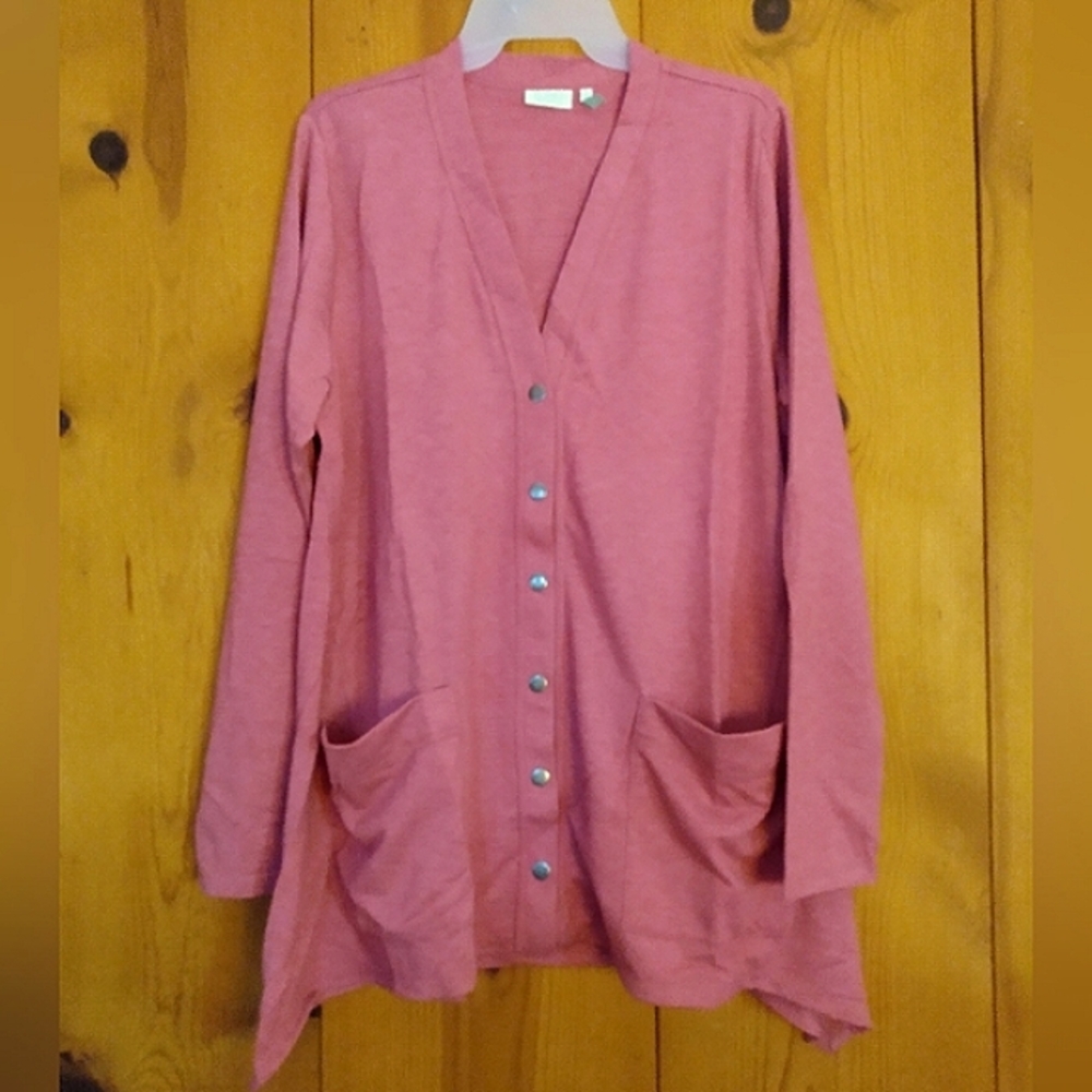 LOGO French Terry VNeck Cardi